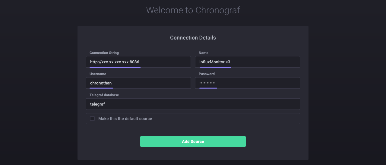 Connect Chronograf to InfluxDB